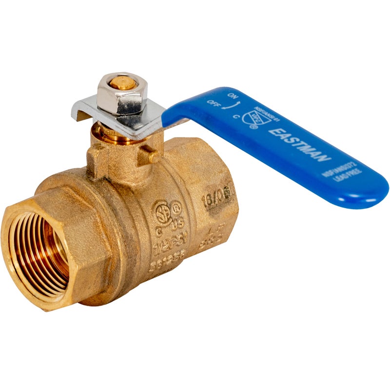 Eastman 3/4 Inch IPS Heavy Duty Full Port Ball Valve, Brass Plumbing Fitting, 20047LF - Image 1
